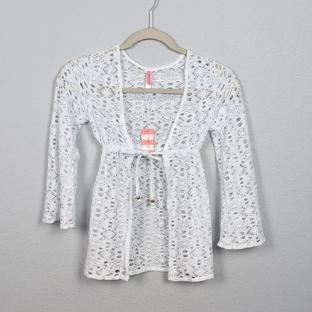 Pilyq White Lace Kids Swim Coverup